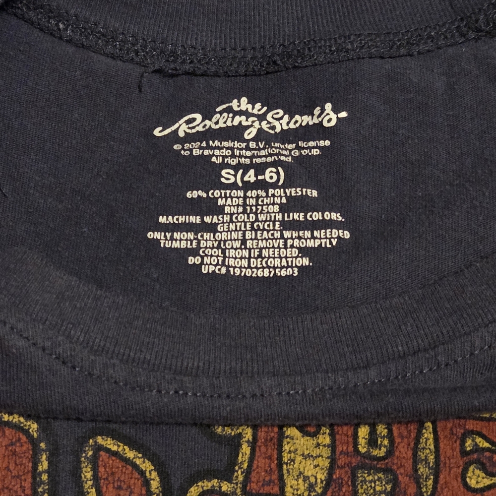 The Rolling Stones Band Tee Rock Y2K Style W Size S 4-6 Distressed gray Tee - Picture 5 of 5